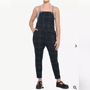 New! Hot Topic plaid overalls